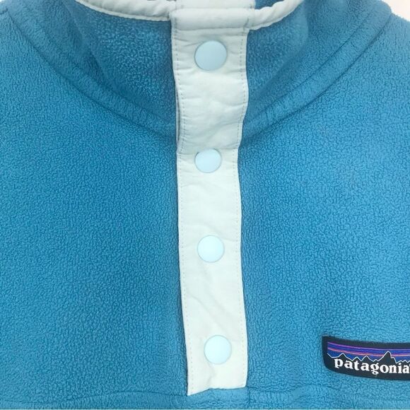 Patagonia Teal Blue Quarter Snap Micro Fleece Performance Layer Pullover - Picture 6 of 14